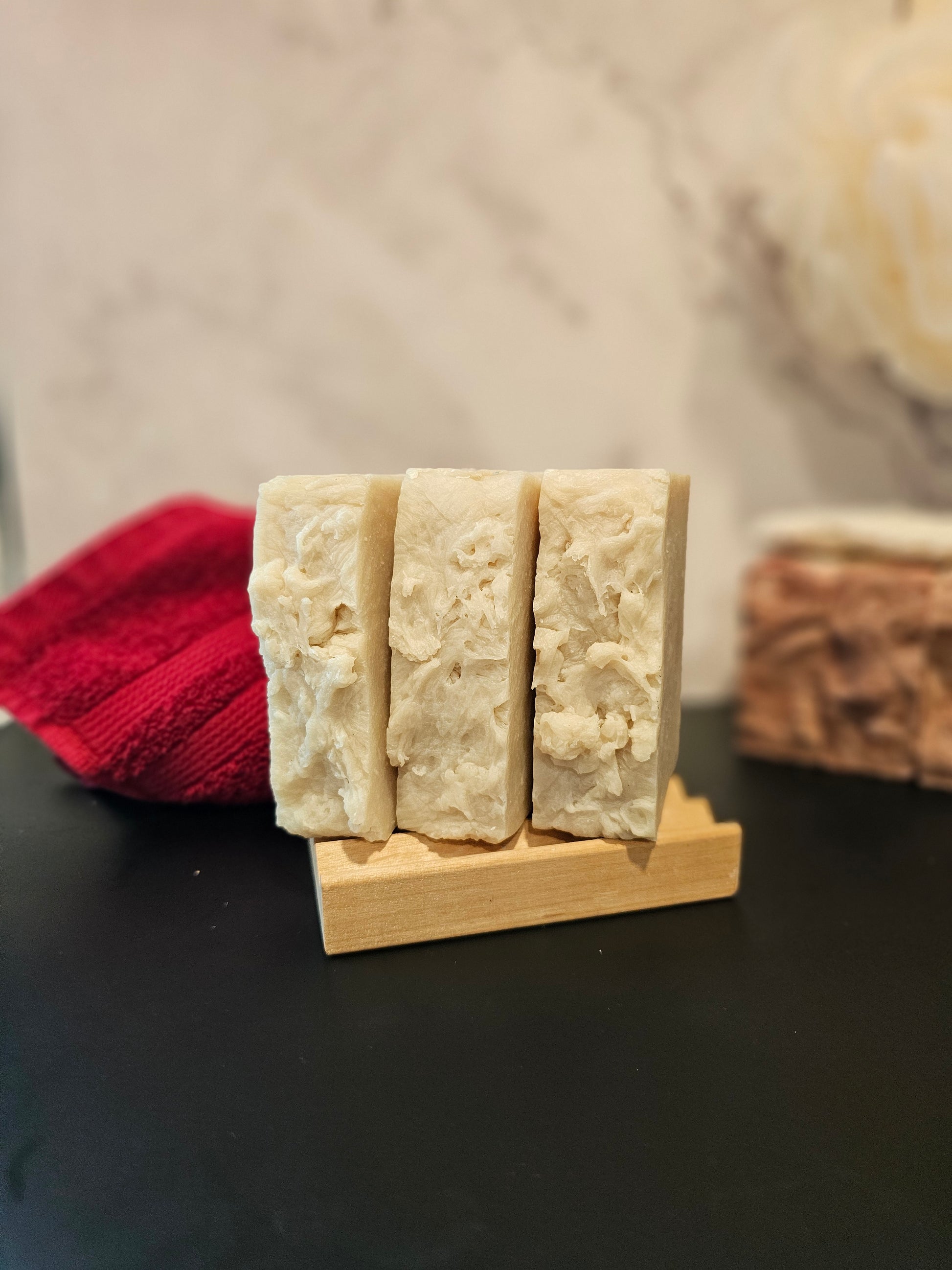 Lavender essential oil , hot process soap